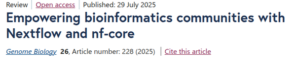 Genome Biology review title: Empowering bioinformatics communities with Nextflow and nf-core